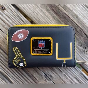 LOUNGEFLY NFL Pittsburgh Steelers Patches Zip-Around Wallet